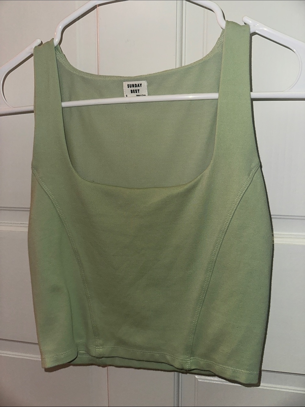Sunday Best Light green Square Neck Tank